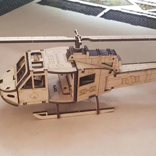Plantilla Vector 3D de Helicóptero para Corte Láser – Archivo CNC
